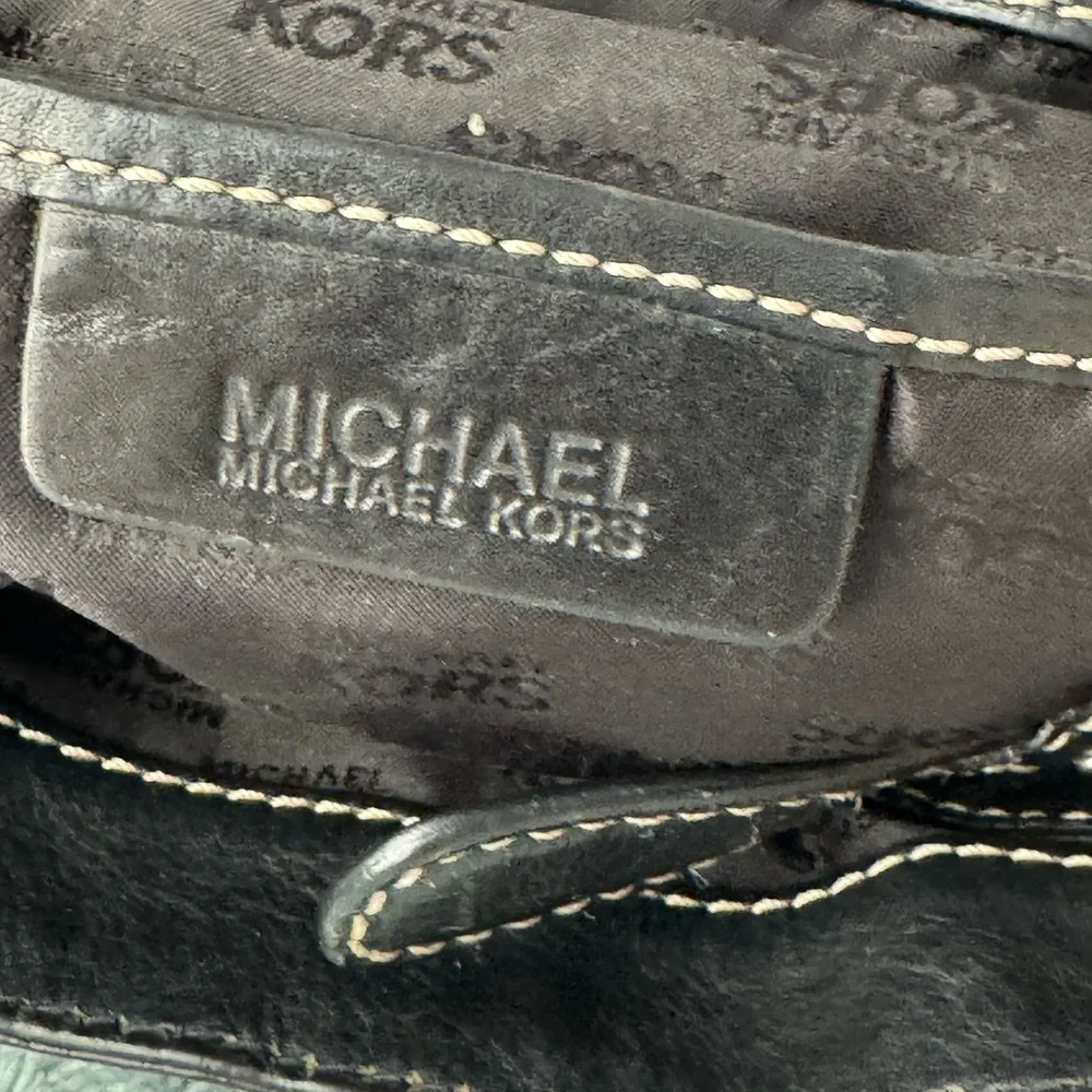 Michael Kors Black Leather Studded Shoulder Bag - Picture 9 of 15